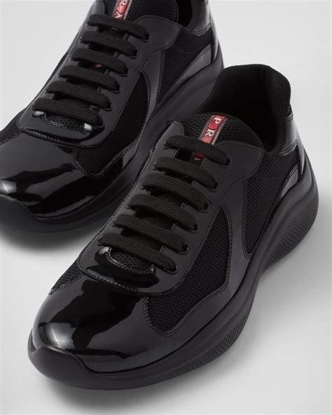 black prada sneakers|prada black sneakers nappa.